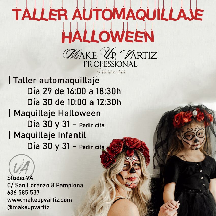 Taller automaquillaje halloween en pamplona | make up vartiz & Studio VA